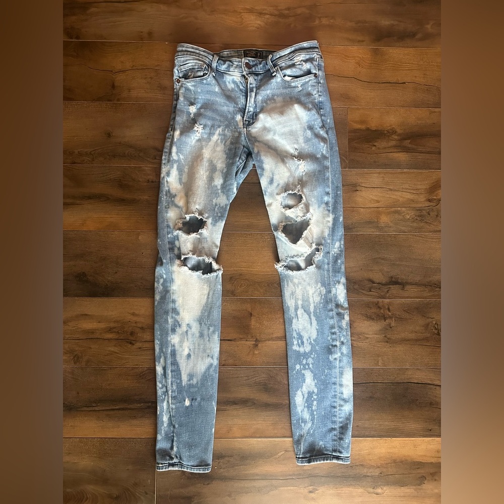 Vintage Abercrombie Harper Low Rise Super Skinny Distressed Jeans 28L